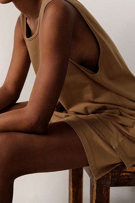 MID-LENGTH CREW NECK VEST CACAHUETE VINTAGE 4