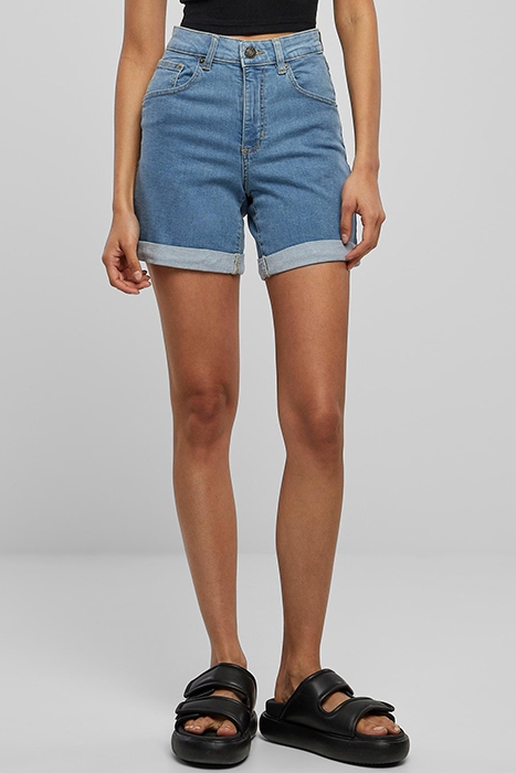 LADIES ORGANIC STRETCH DENIM 5 POCKET SHORTS CLEARBLUE BLEAC 2