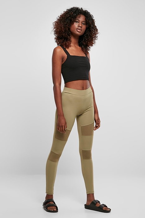 LADIES TECH MESH LEGGINGS KHAKI 4