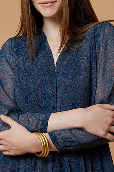 RUBIS - DUCK BLUE PAISLEY PRINT MAXI DRESS 5