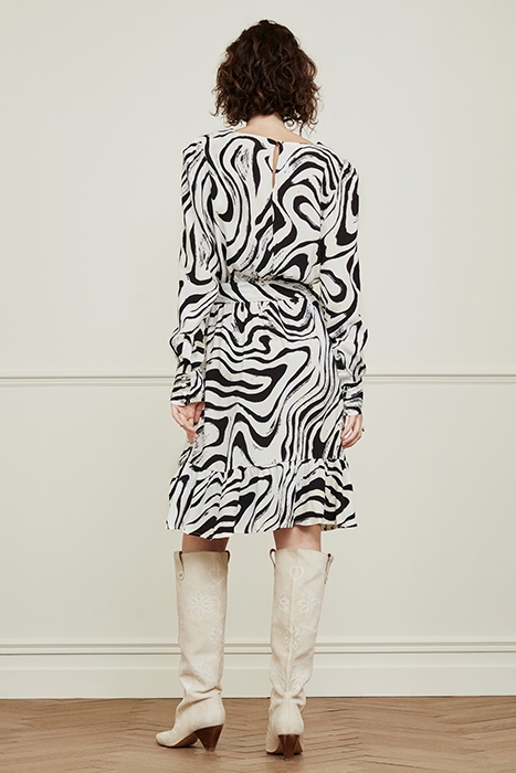 FREDDIE DRESS CREME BRULEE/BLACK 3