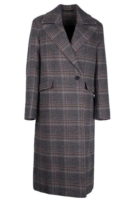 ALEXIS CHECK COAT BROWN 1