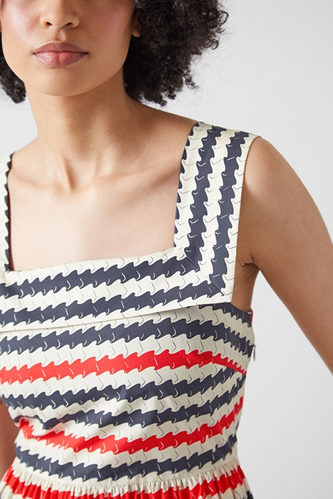 JUNE MIDI DRESS NAVY/WHITE 4