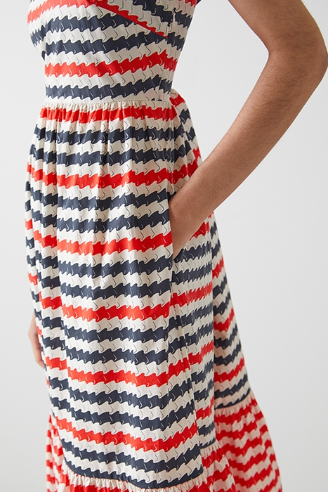 JUNE MIDI DRESS NAVY/WHITE 5