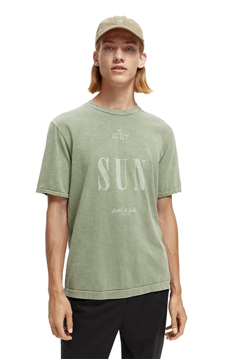 SLUB-JERSEY ARTWORK T-SHIRT IN ORGANIC COTTON KHAKI 3