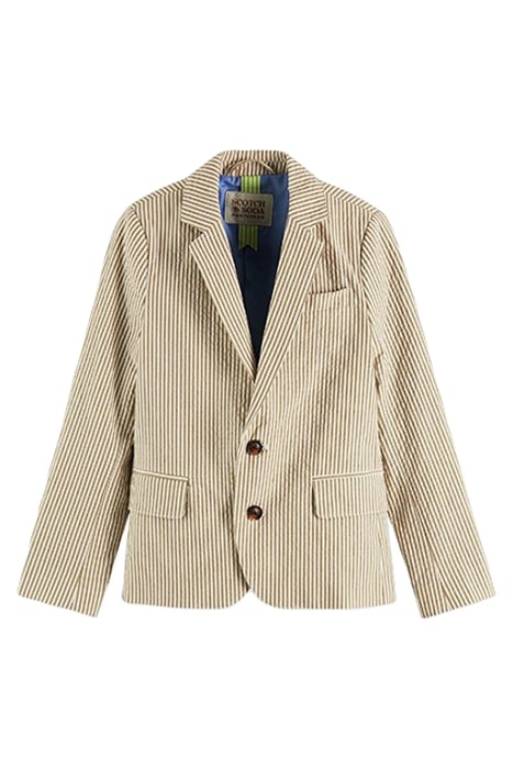 STRIPED SEERSUCKER BLAZER SAND STRIPE 1