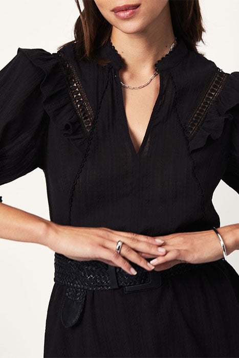 D6REAUX RUFFLED DRESS RAVEN 4