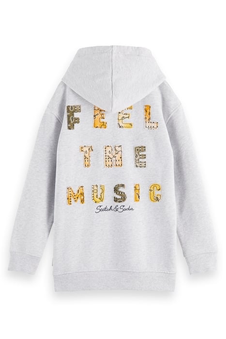 RELAXED FIT ARTWORK HOODIE IN ORGANIC COTTON GREY MELANGE 4