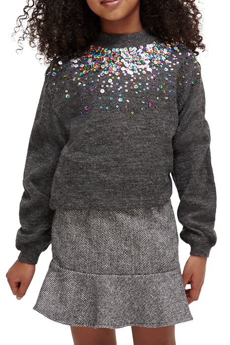 SEQUIN PULLOVER GREY MELANGE 1