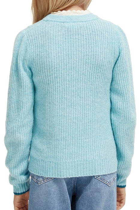 RELAXED-FIT KNOTTED PULLOVER BLUE MELANGE 2