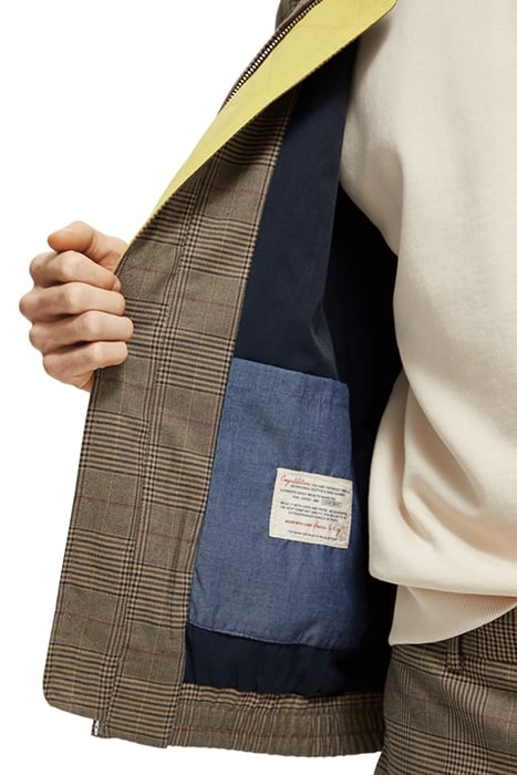 YARN-DYED BOMBER JACKET TAUPE CHECK 8