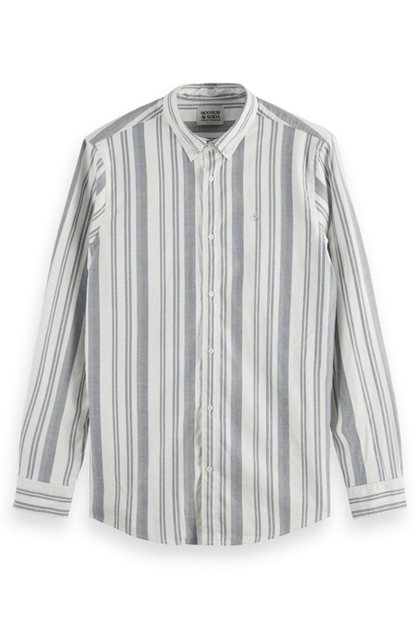 ESSENTIAL OXFORD STRIPE SHIRT ECRU NIGHT STRIPE 4
