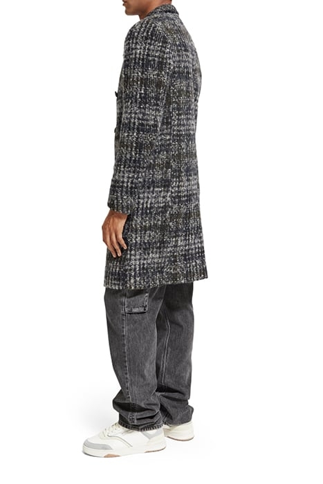 CHECK WOOL BLEND COAT MULTI GREY CHECK 7