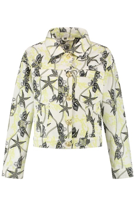 CHELSEA PRINTED JACKET STAR WHITE/LIME YELLOW 1