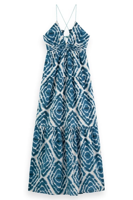 MAXI WAISTED DRESS DISCO TIE DYE BOTTLE GREEN 3