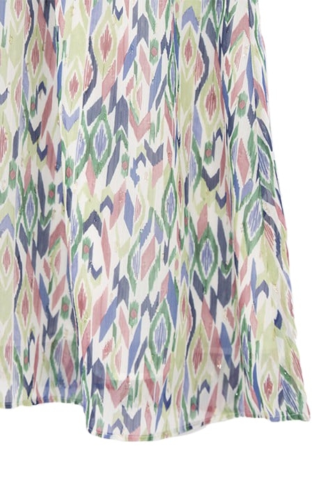 ECRU IKAT DIAMOND PRINT DRESS WITH LACED BACK 3