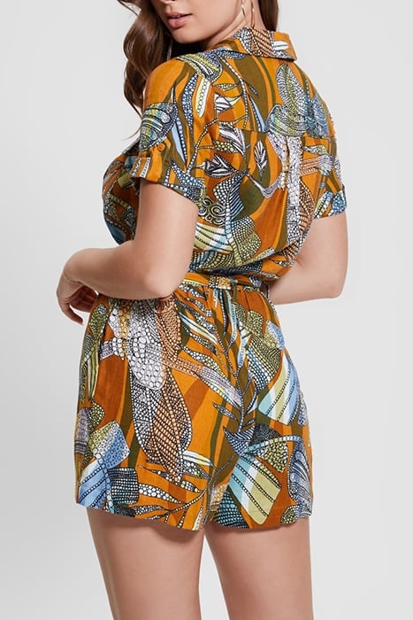 CINDY LINEN ROMPER BATIK TOUCAN CLAY 2