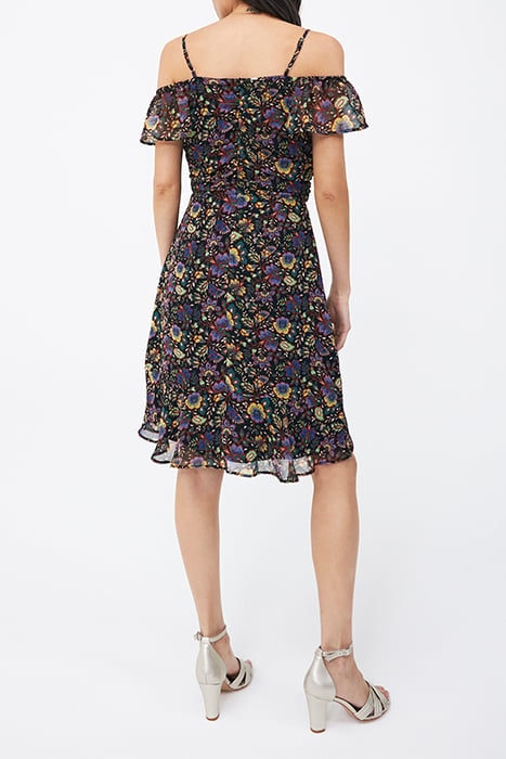 BLACK XL FLOWER PRINT DRESS, ELASTICATED SHOULDERS 2