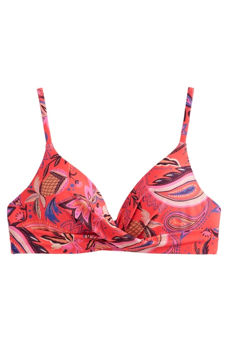 CAPRI CUP-SIZE BIKINI TOP CORAL, PARADISE PAISLEY 3