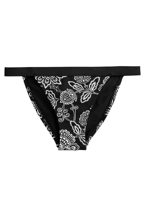 TANGA BIKINI BOTTOMS BLACK, WHITE FLORAL 3