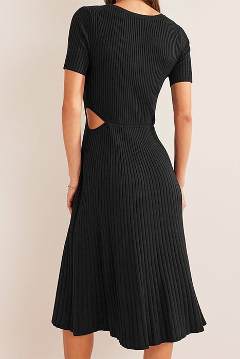 CUT OUT KNITTED MIDI DRESS BLACK 2