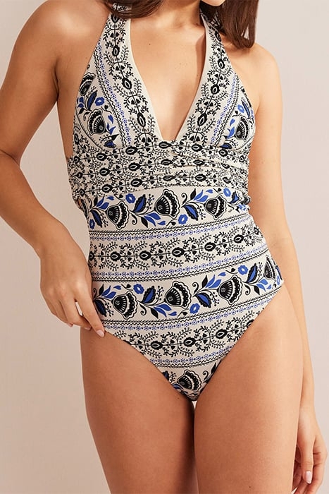 BOW DETAIL HALTER SWIMSUIT IVORY, MILOS BLOOM 1