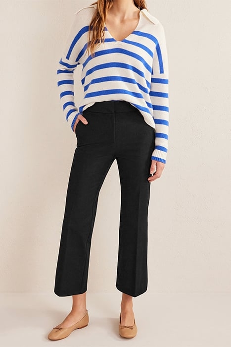 BI-STRETCH CROP FLARE TROUSERS BLACK 3