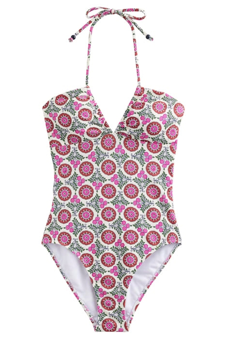 HALTERNECK BANDEAU SWIMSUIT GIN FIZZ, SUNFLOWER SPRIG 3