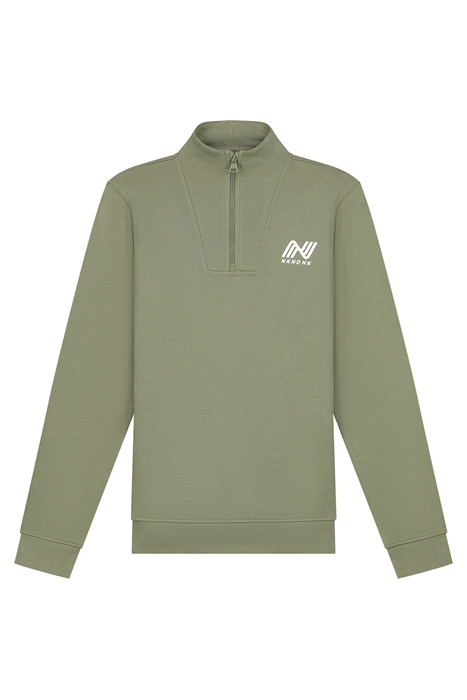 MOCK NECK SWEATSHIRT MUD GREEN 1