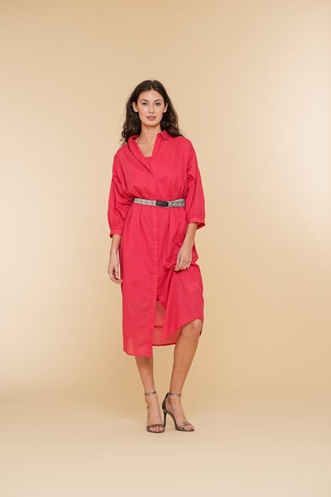 DRESS WITH BELT CORAL 1