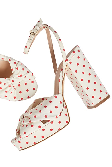 FS AMANDA FABRIC SANDAL IVORY/RED 2