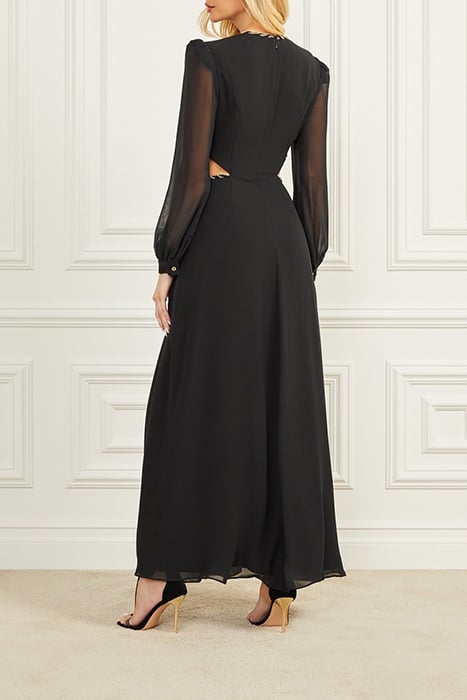 URSULA GOWN SOLID JET BLACK MAXI DRESS 2