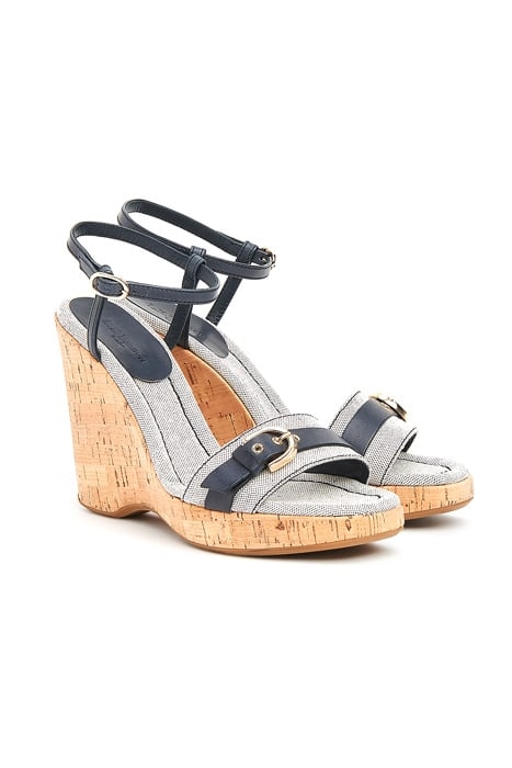 SKY CORK CANVAS WEDGE NAVY 3
