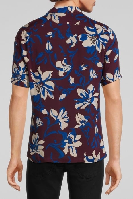 BURGUNDY XL FLOWER PRINT REGULAR SHIRT BURGUNDY 2