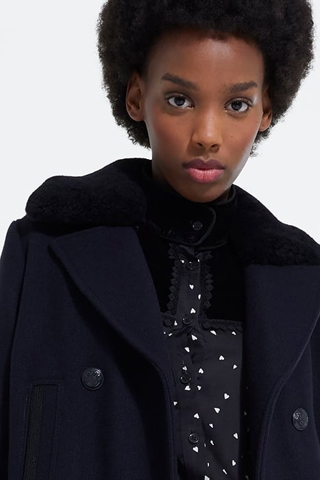LONG CROSSOVER PEA STYLE COAT NAVY 6