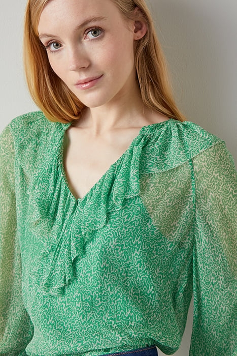 TW ANNIE FRILL BLOUSE GREEN 4