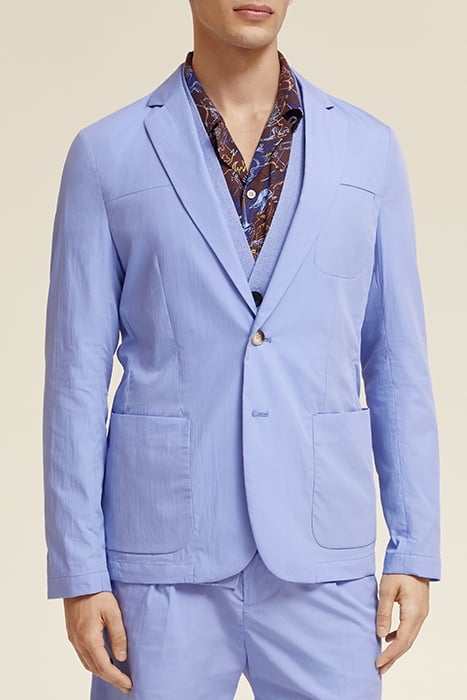UNCONSTRUCTED COTTON-BLEND POPLIN BLAZER OCEAN MIST 1