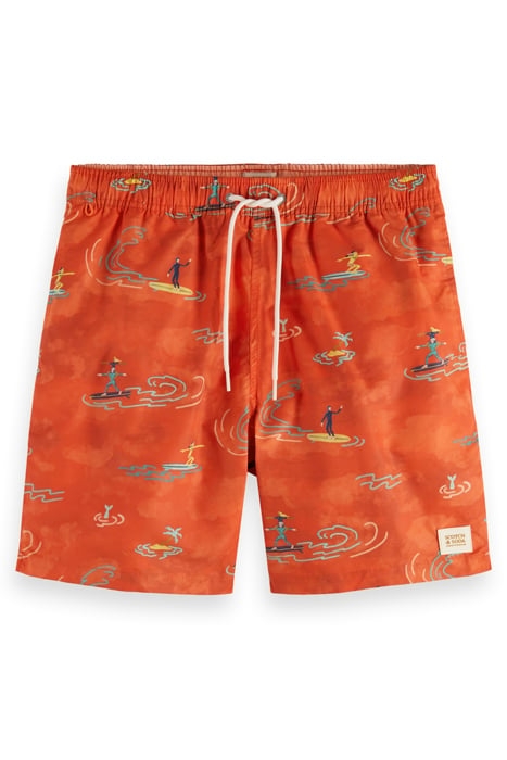 MID LENGTH SWIM SHORT ALL OVER PRINT RED SURFER AOP 1