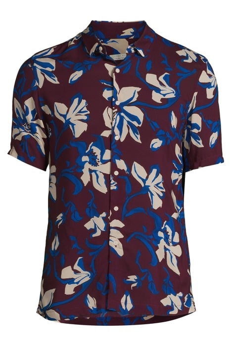 BURGUNDY XL FLOWER PRINT REGULAR SHIRT BURGUNDY 3