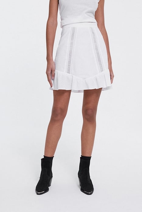 SHORT SKIRT WITH LACE OFF WHITE 1