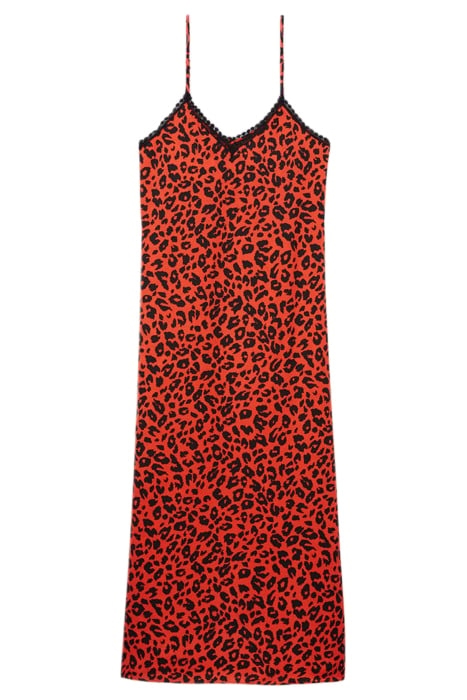 LONG SLEEVELESS DRESS ORANGE - BLACK 1