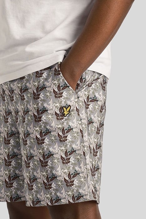 FLORAL PRINT RESORT SHORT GUNMETAL 5