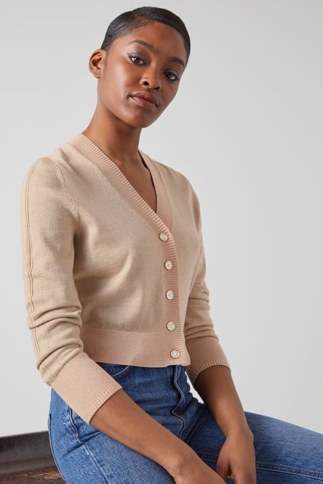 CD COCO-V NECK SLIM CARDI SAND 5