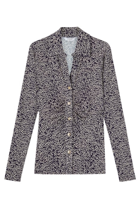 MOLLY HEART BUTTON-DOWN SHIRT NAVY/IVORY 3