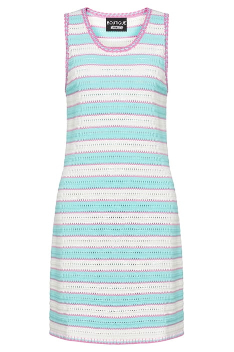 SHORT DRESS IN STRIPES VISCOSE BLEND WHITE 3