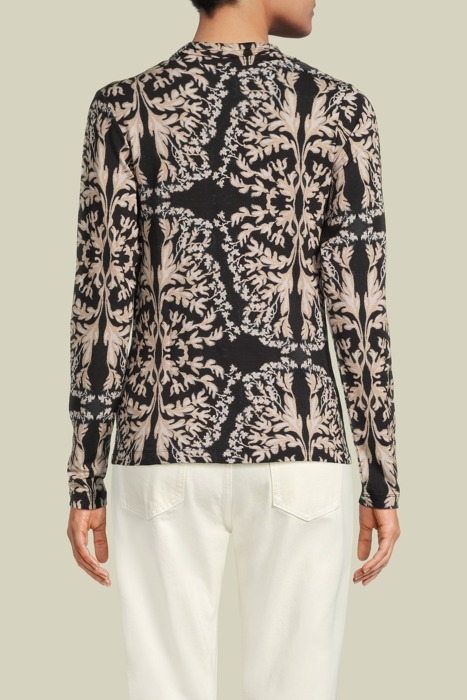 LONG SLEEVE TOP HIGH WRAP ORNAMENT PRINT BLACKS 2