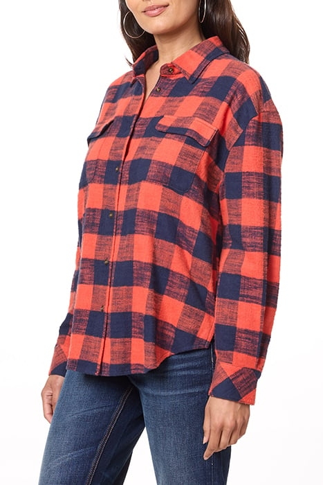 OVERSIZED SHIRT PAPRIKA/MYKONOS BLUE 2