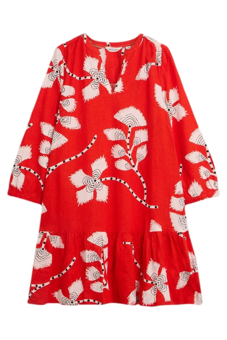 OTTO LINEN BLEND DRESS ORANGE PRINT 2