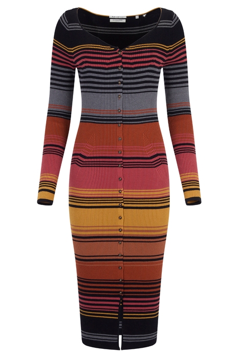 SWEATER MIDI DRESS BLACK NIGHT OMBRE STRIPE 2