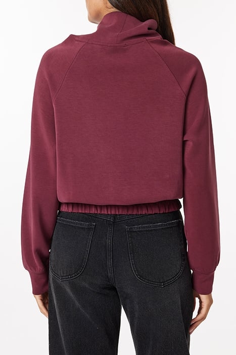 FUNNEL NKSMOCKED HEM POPOVER BURGUNDY 3